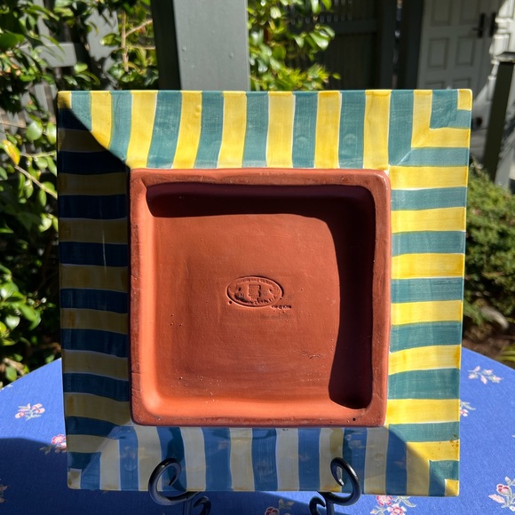 Mackenzie Childs Torquay Frank & Mustard Roses Square Platter - Picture 11 of 13